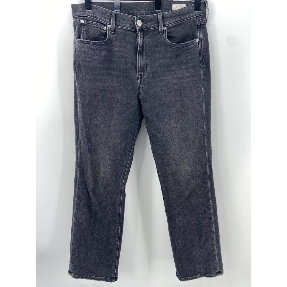 AYR Jeans Women 32 Short‎ Black The LaLa Straight High Rise Denim LA USA